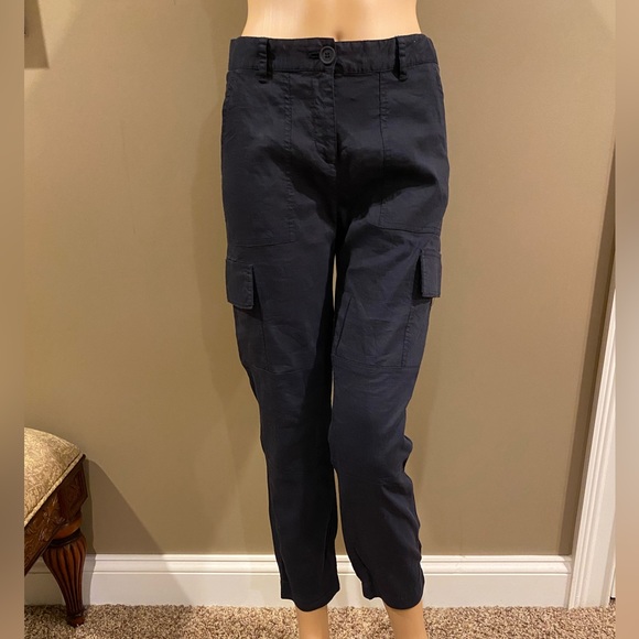 Theory Pants - Theory linen blend cargo pants straight leg 0